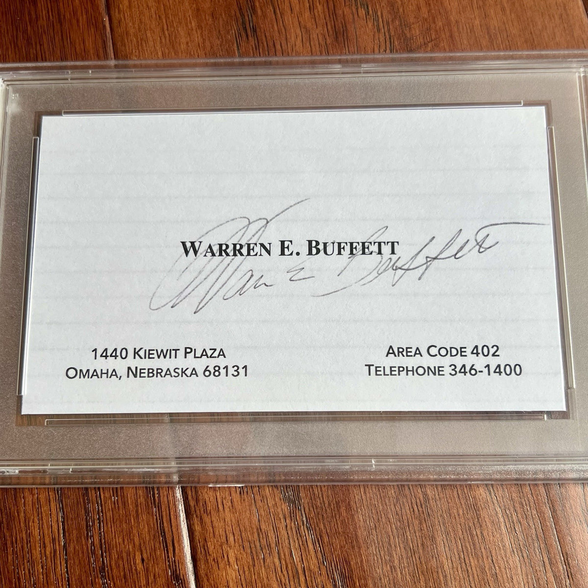WARREN BUFFETT * PSA  Autograph Berkshire Hathaway BUSINESS CARD Souvenir SIGNED