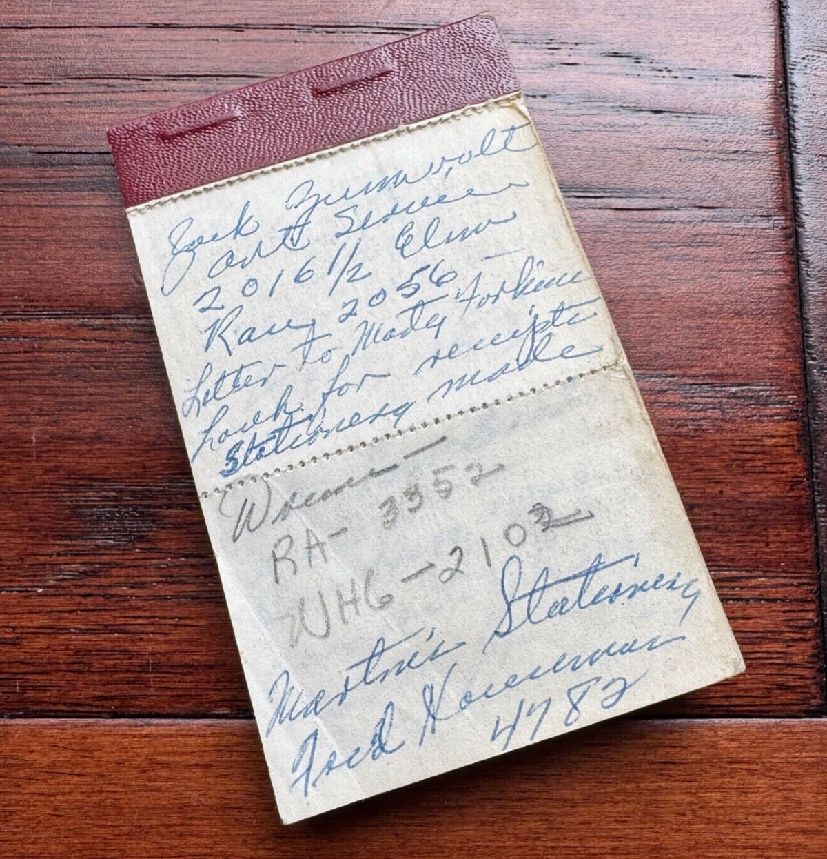 JACK RUBY * BAS * Oswald Shooter Mini HANDWRITTEN NOTEPAD * not Autograph Signed