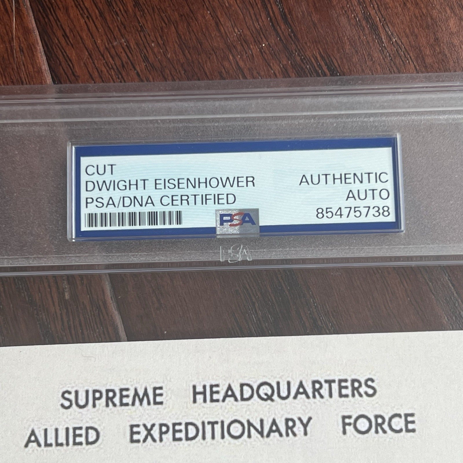 DWIGHT D. EISENHOWER * PSA * Autograph Custom Card D Day Orders Signed * WWII