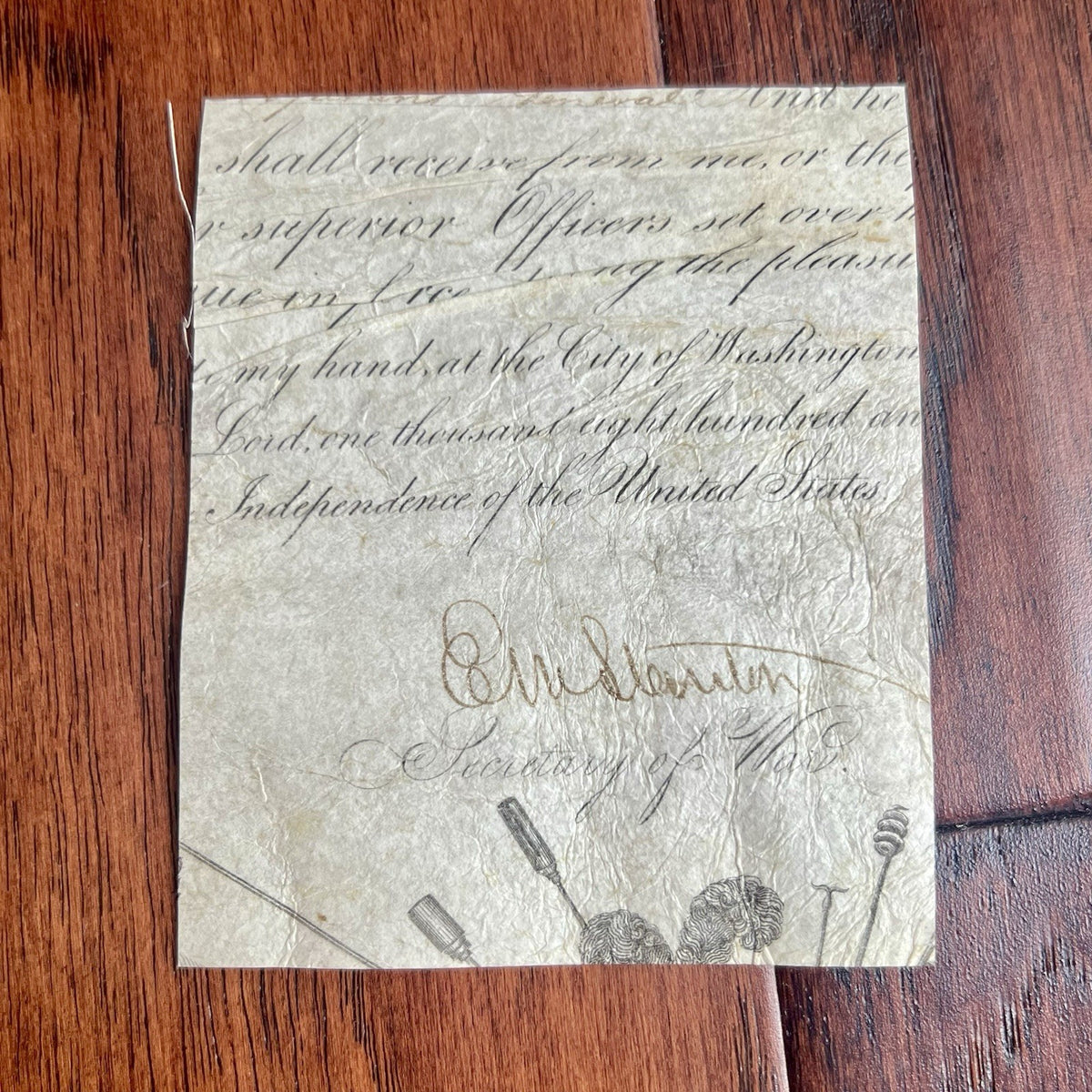 EDWIN M. STANTON * PSA * Autograph Civil War Commission Cut SIGNED * Lincoln