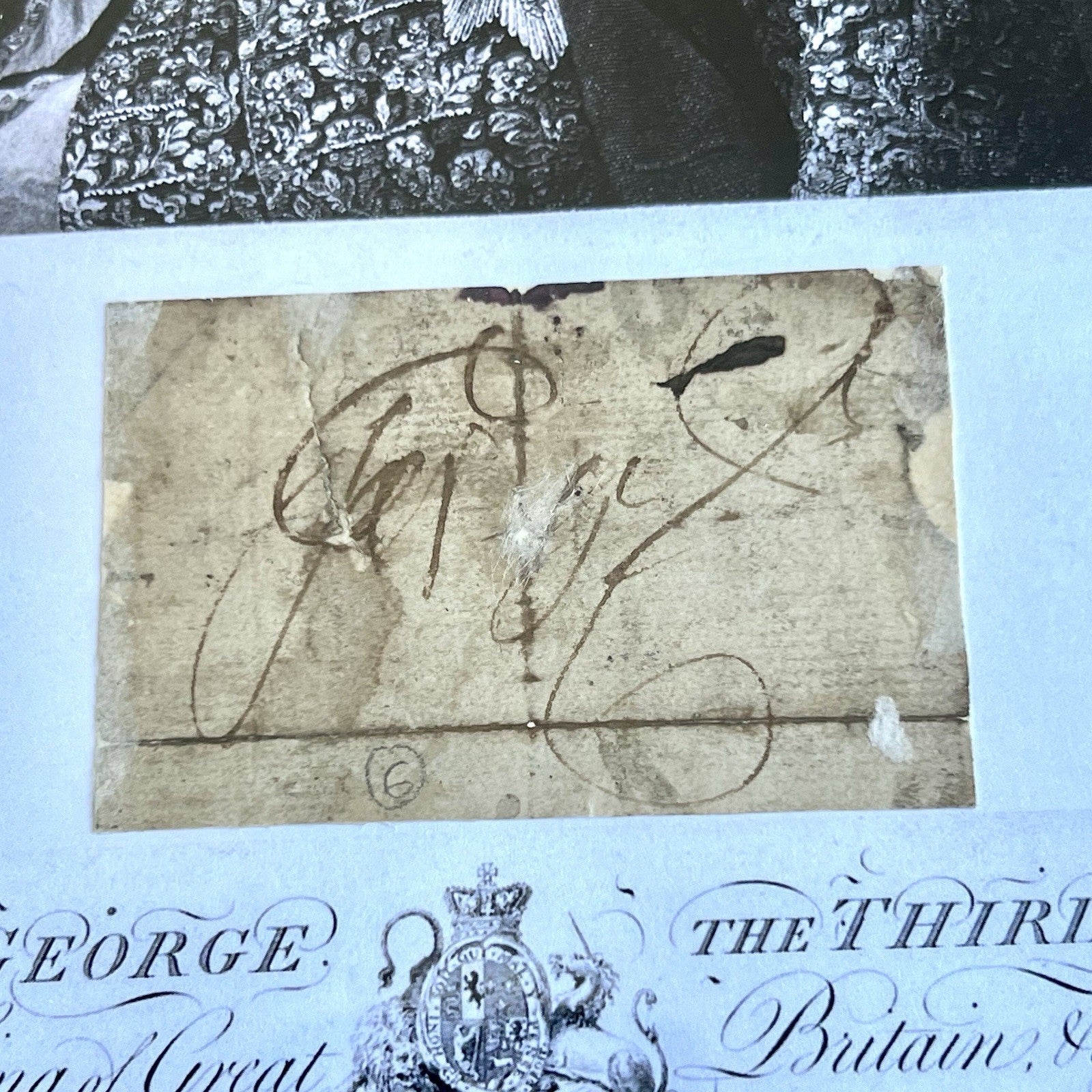 KING GEORGE III * PSA/DNA * Autograph CUT SIGNATURE Engraving Signed * England