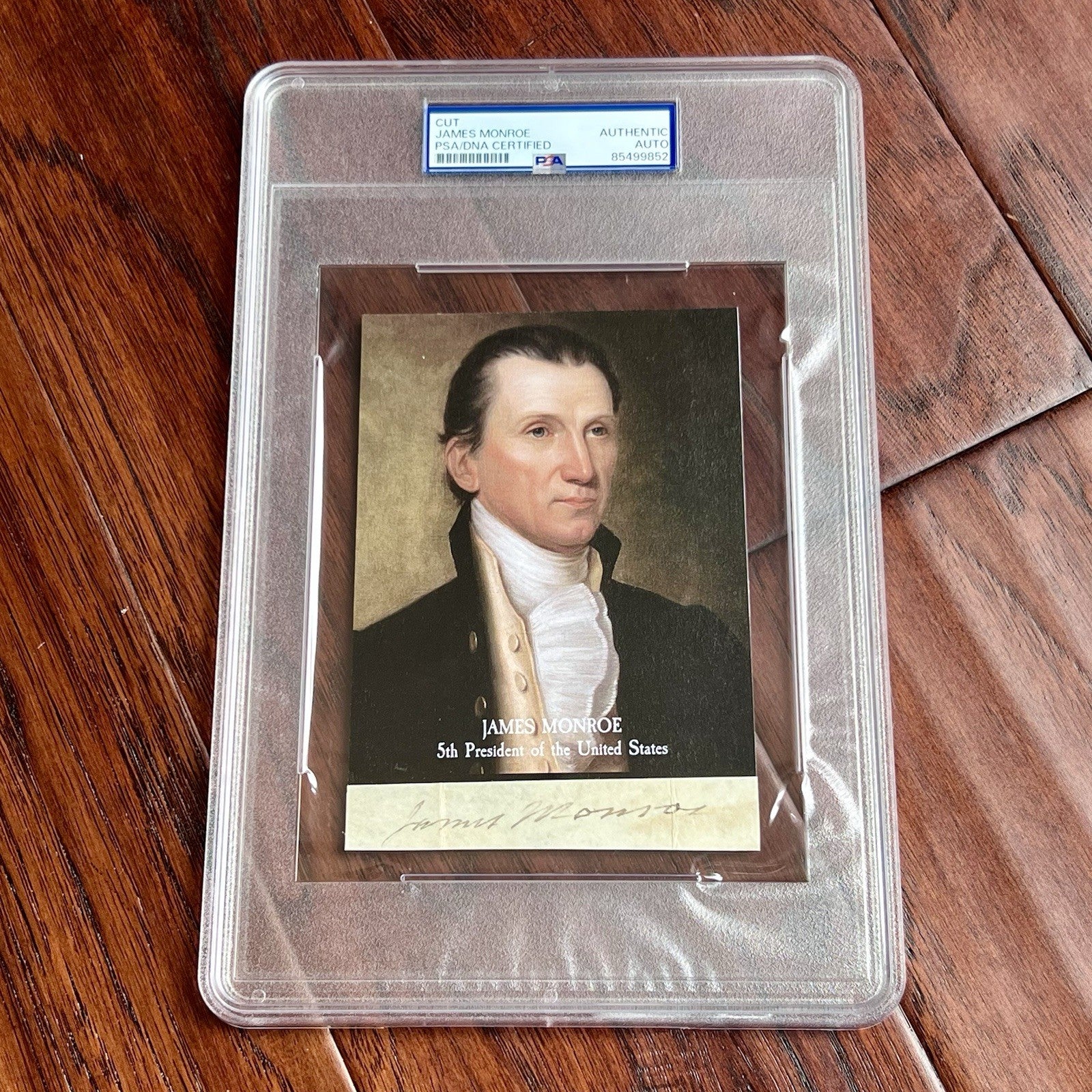 JAMES MONROE * PSA * Autograph Cut Signature CUSTOM CARD Signed