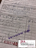 JACQUELINE KENNEDY * JSA * "Mrs. John F. Kennedy" Double (2x) AUTOGRAPH Receipt