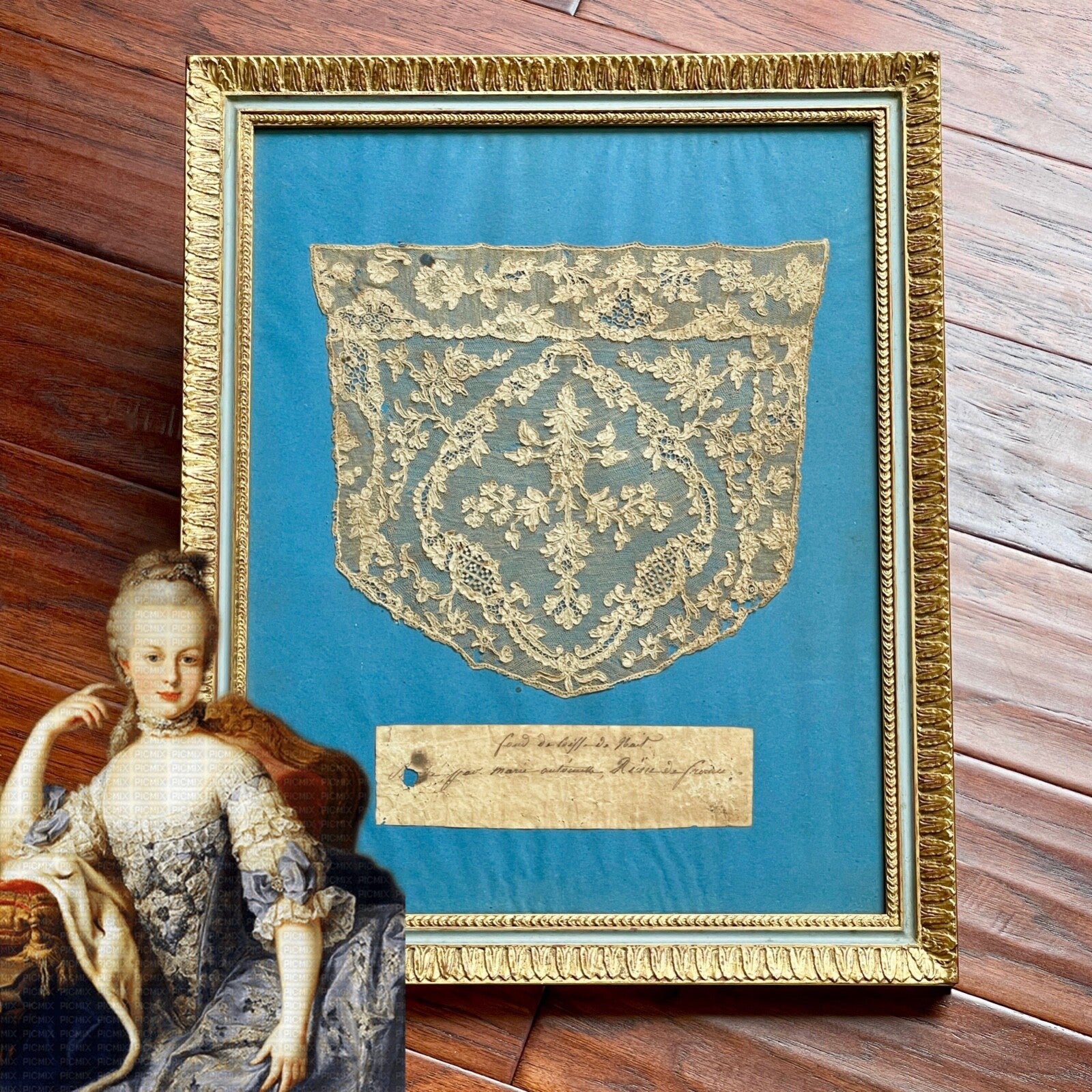 MARIE ANTOINETTE * Lace Nightcap Hand Embroidered By Her Exhibited at Versailles