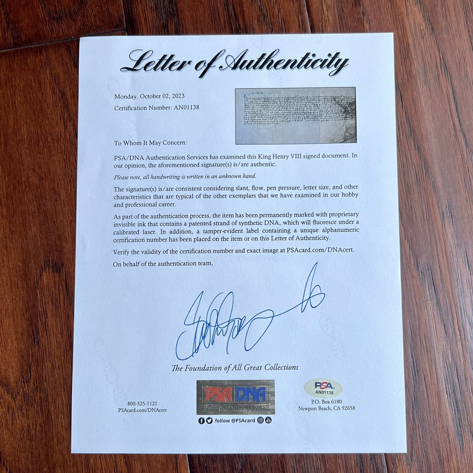 HENRY VIII * PSA/DNA * 1514 Royal Finance Autograph Document Signed * King of UK