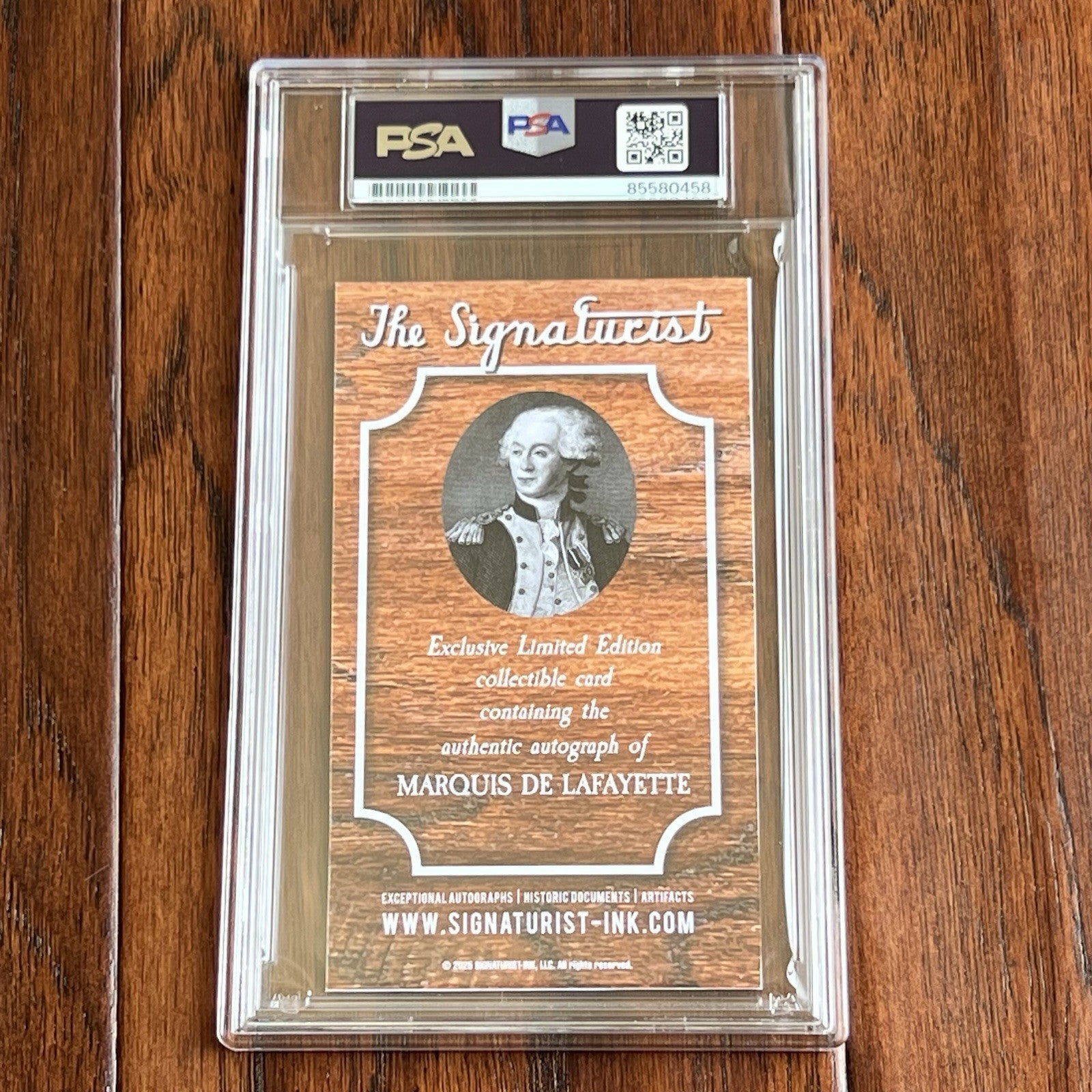 MARQUIS DE LAFAYETTE * PSA * Graded NM-MT 8 Autograph Cut CUSTOM CARD Signed