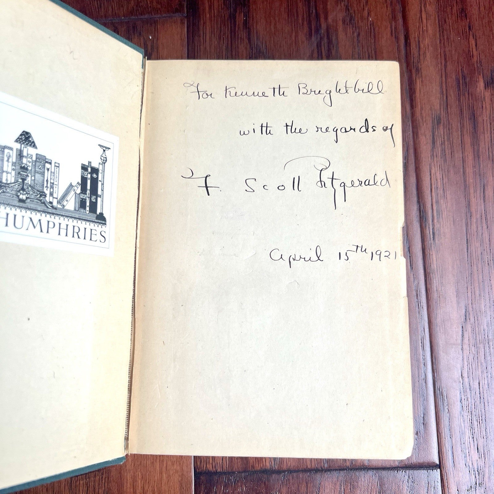 F. SCOTT FITZGERALD * PSA * 1st Ed Autograph THIS SIDE OF PARADISE Book Signed