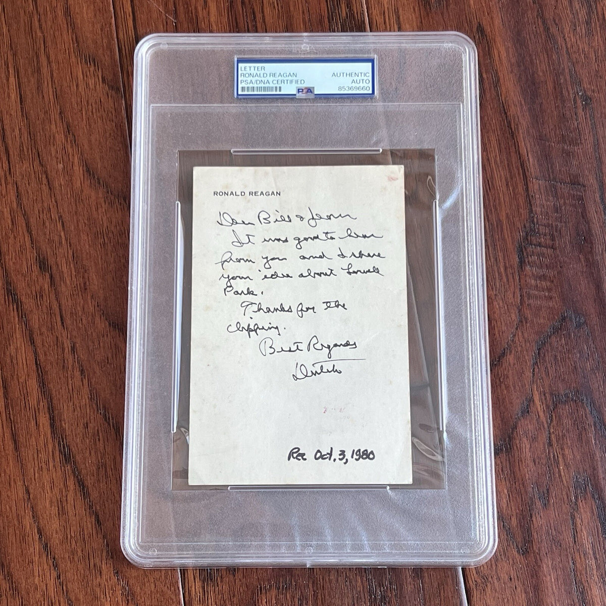 RONALD REAGAN * PSA * Handwritten Autograph Letter Signed Dutch 1980 Election