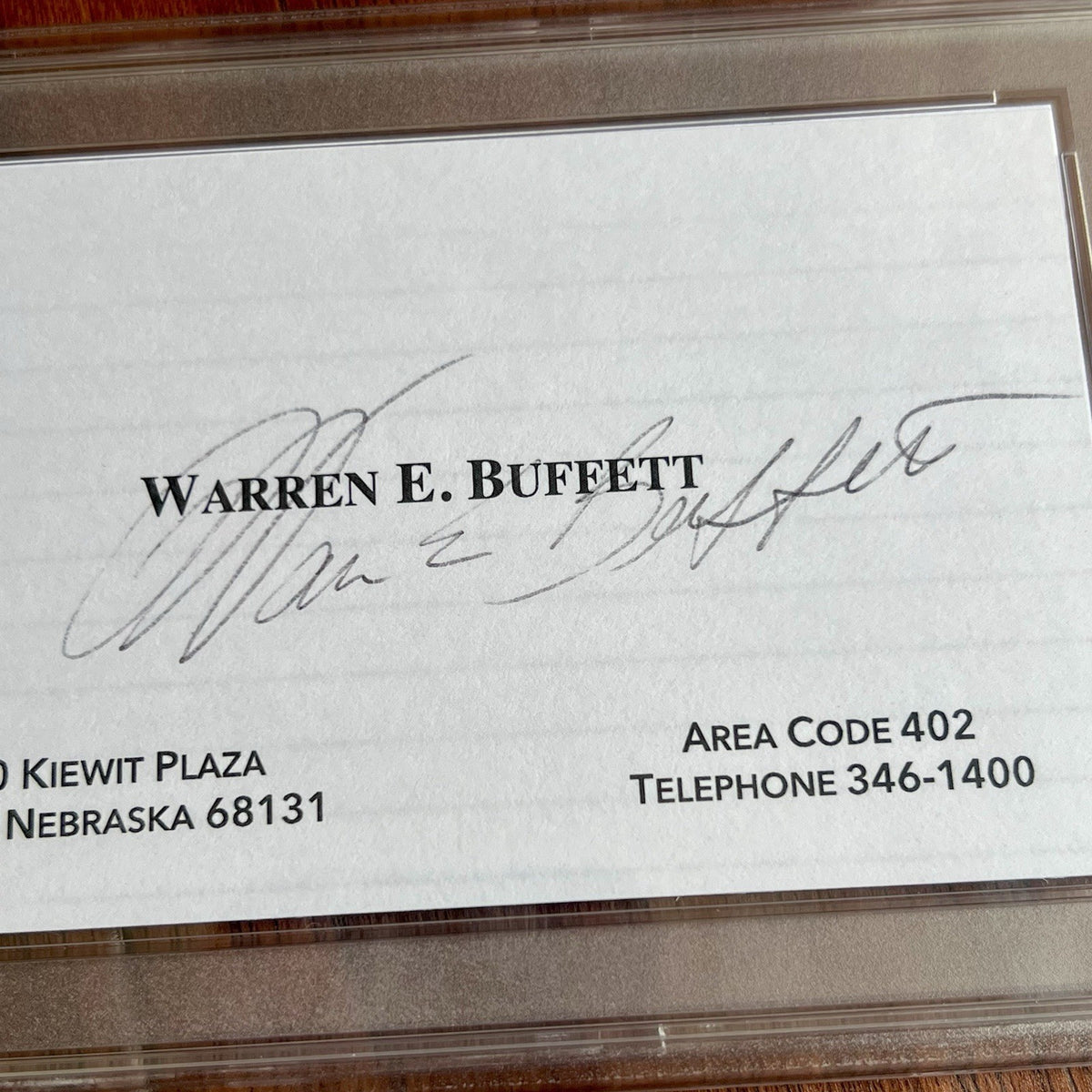 WARREN BUFFETT * PSA  Autograph Berkshire Hathaway BUSINESS CARD Souvenir SIGNED