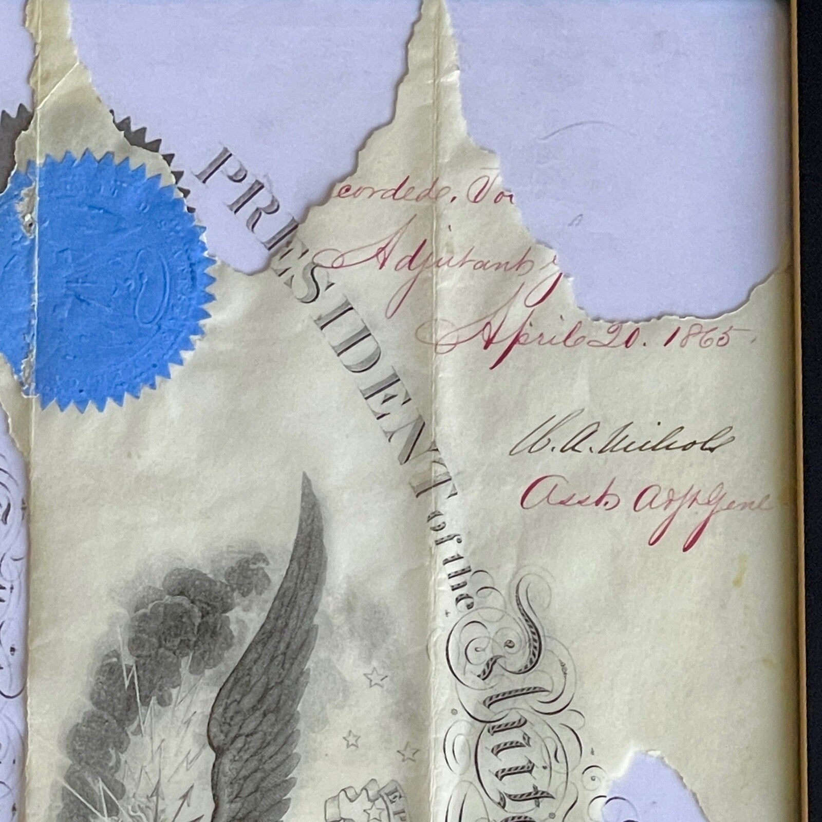 GEORGE CUSTER * PSA * Autograph MAJOR GEN. Promotion Signed by ANDREW JOHNSON