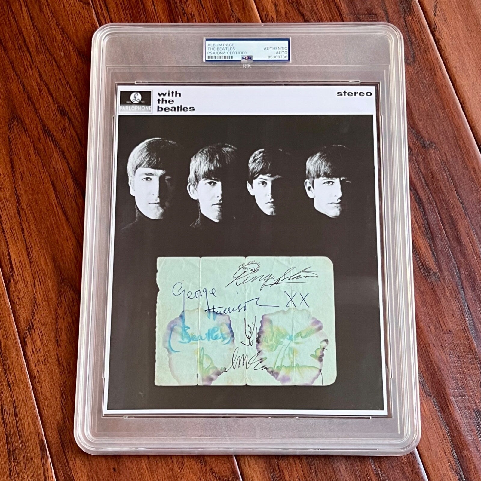 THE BEATLES * PSA * Full Set Autograph Page Signed * John Lennon Paul McCartney