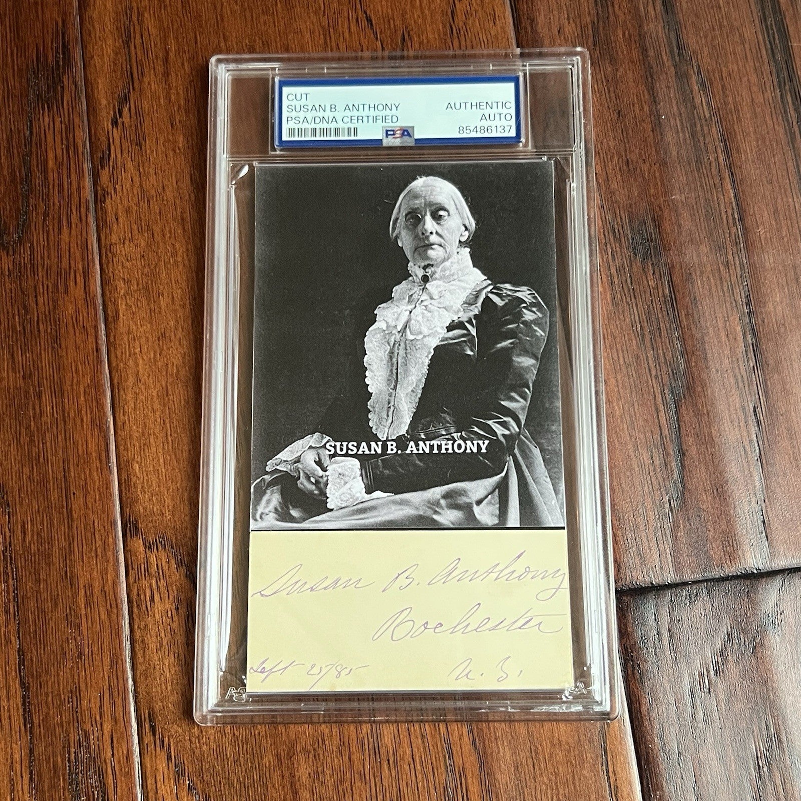 SUSAN B. ANTHONY  * PSA * Cut Autograph CUSTOM CARD Signed * Women's Suffragist