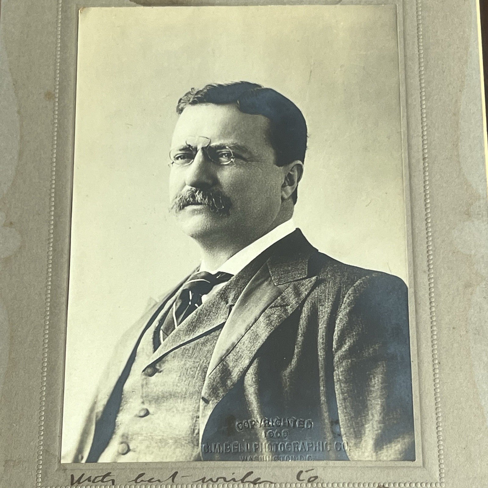 THEODORE ROOSEVELT * PSA * Photo Signed As President To ROUGH RIDER Autograph