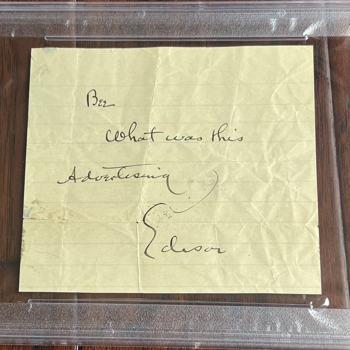 THOMAS EDISON * PSA/DNA * Autograph Handwritten Advertising Note Signed