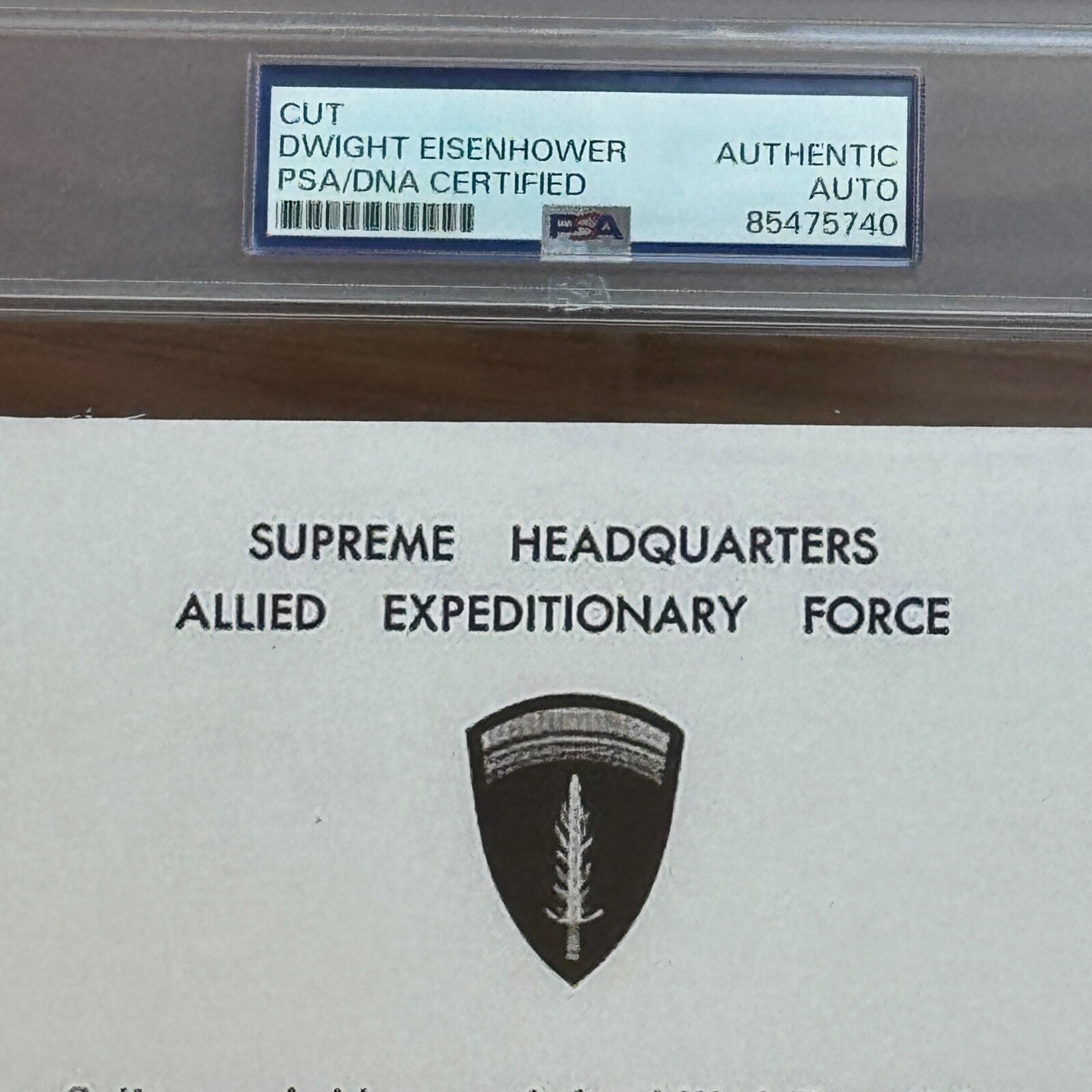 DWIGHT D. EISENHOWER * PSA * Autograph Custom Card D Day Orders Signed * WWII