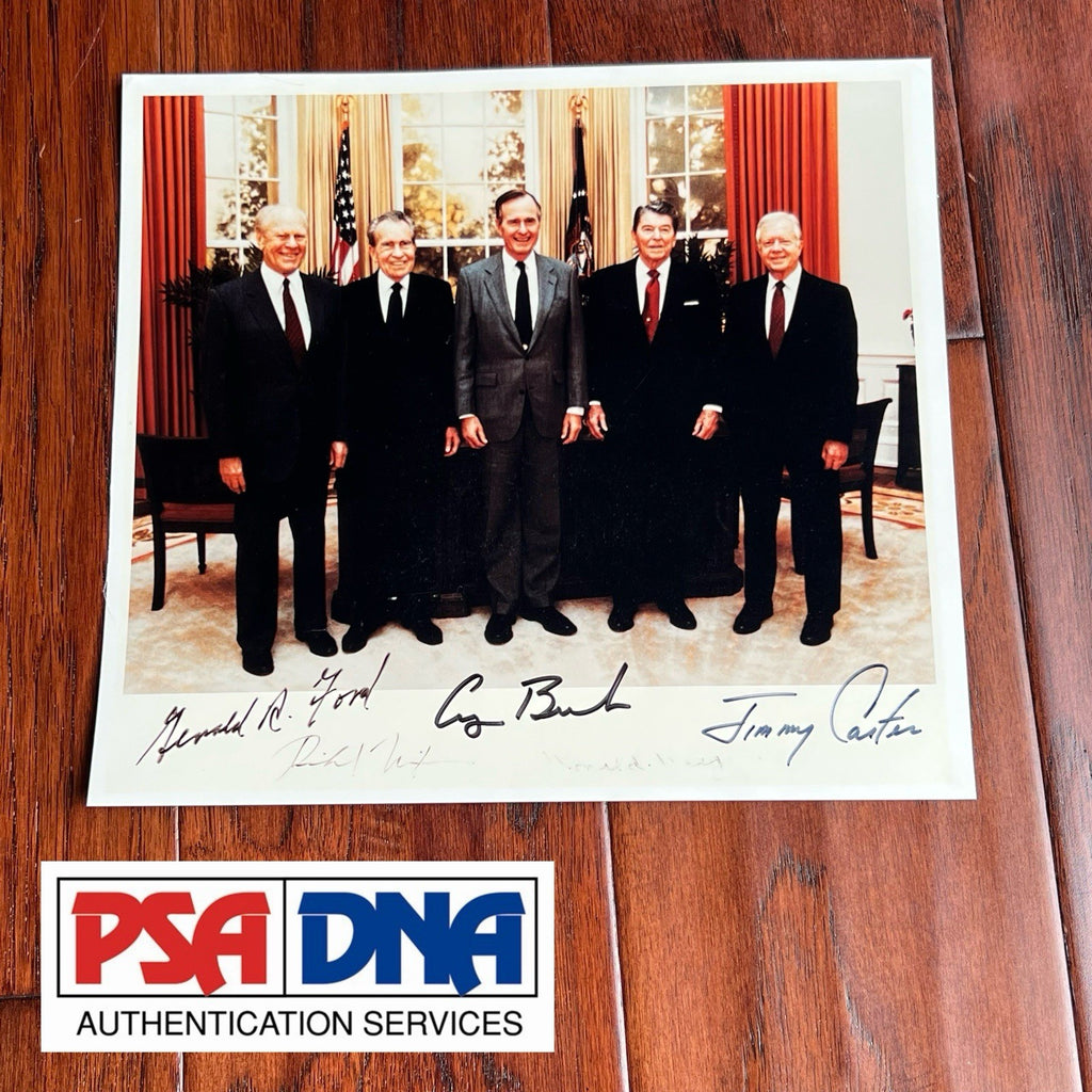 5 PRESIDENTS * PSA Ronald Reagan Richard Nixon Bush Autograph Signed Photo Five