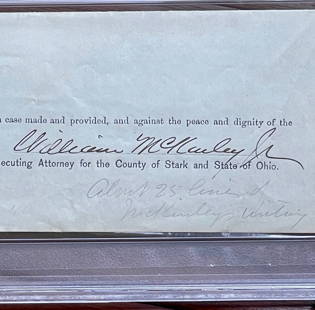 WILLIAM MCKINLEY * PSA/DNA Early Full Signature Autograph Signed As Lawyer Slab