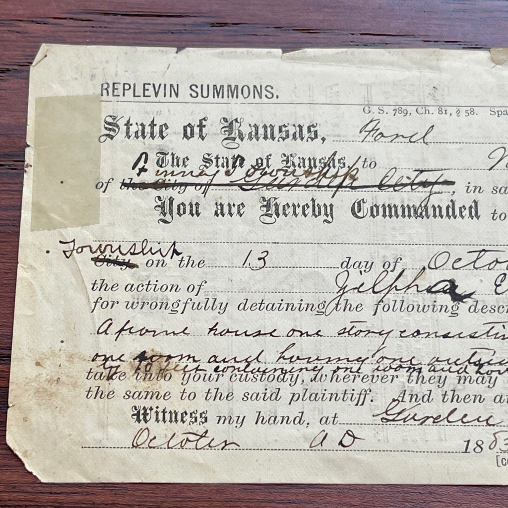 NEWTON EARP * PSA * Western Lawman AUTOGRAPH Sheriff's Writ SIGNED * WYATT EARP