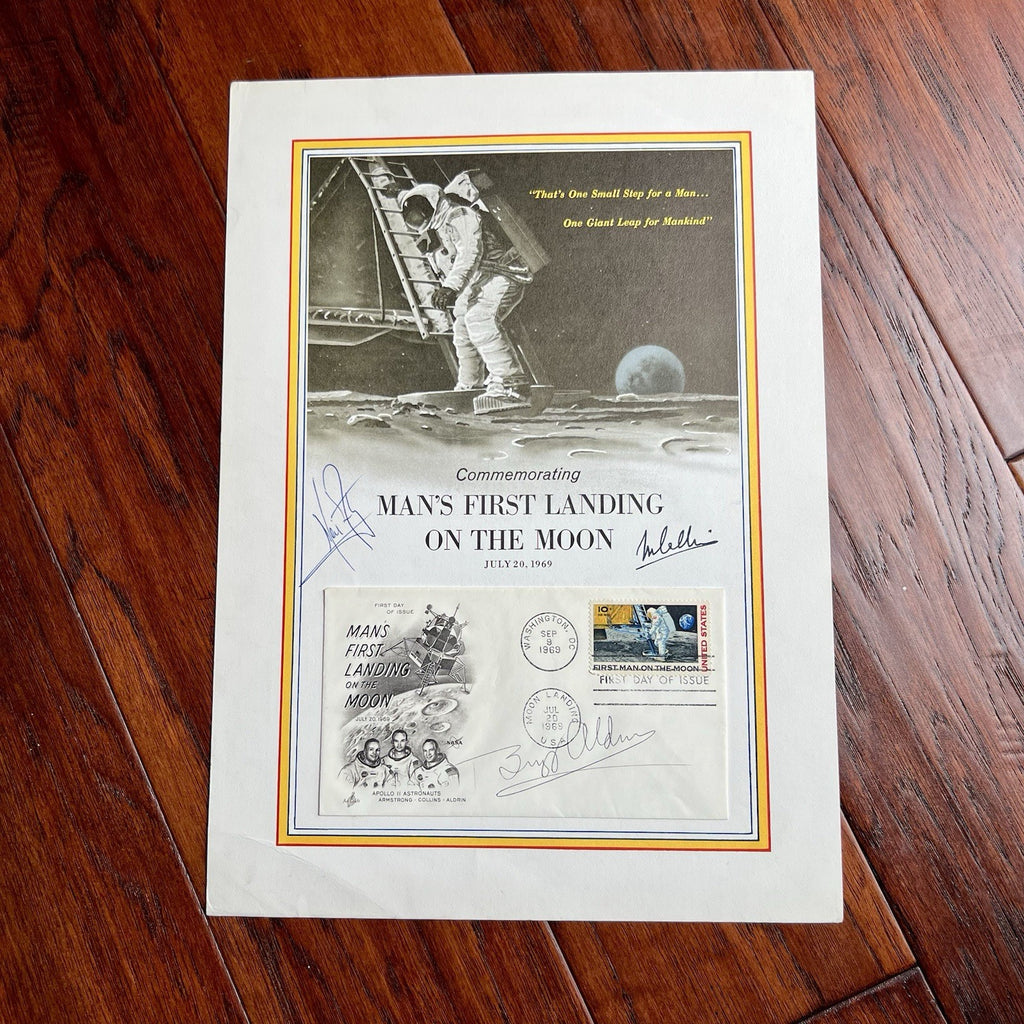 APOLLO 11 * Neil Armstrong Crew Signed ONE SMALL STEP Autograph Presentation FDC