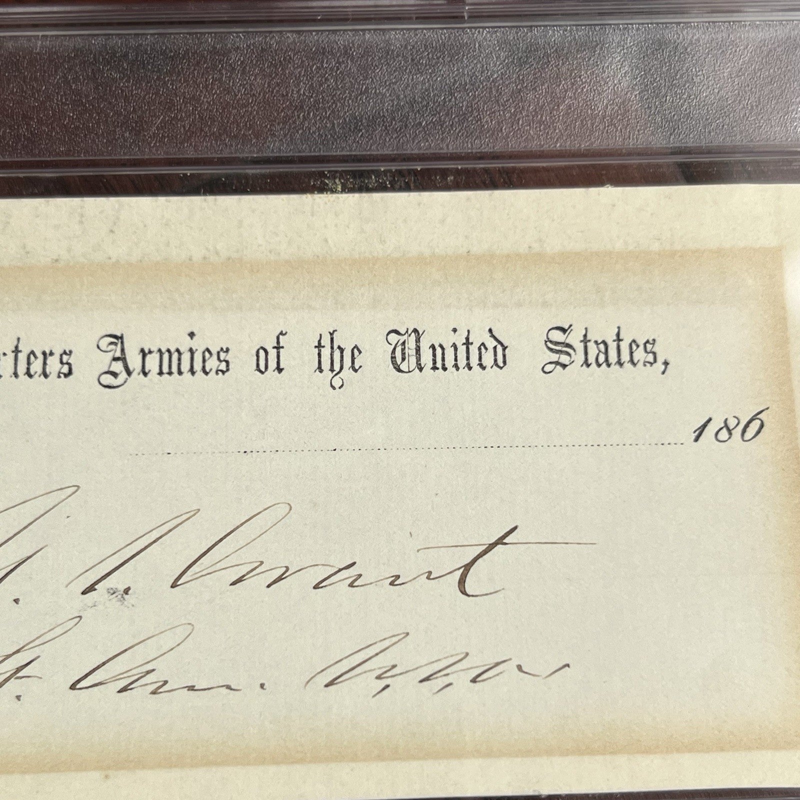 ULYSSES S. GRANT * PSA * Autograph Scarce HEAD-QUARTERS U.S. ARMIES Rank Signed