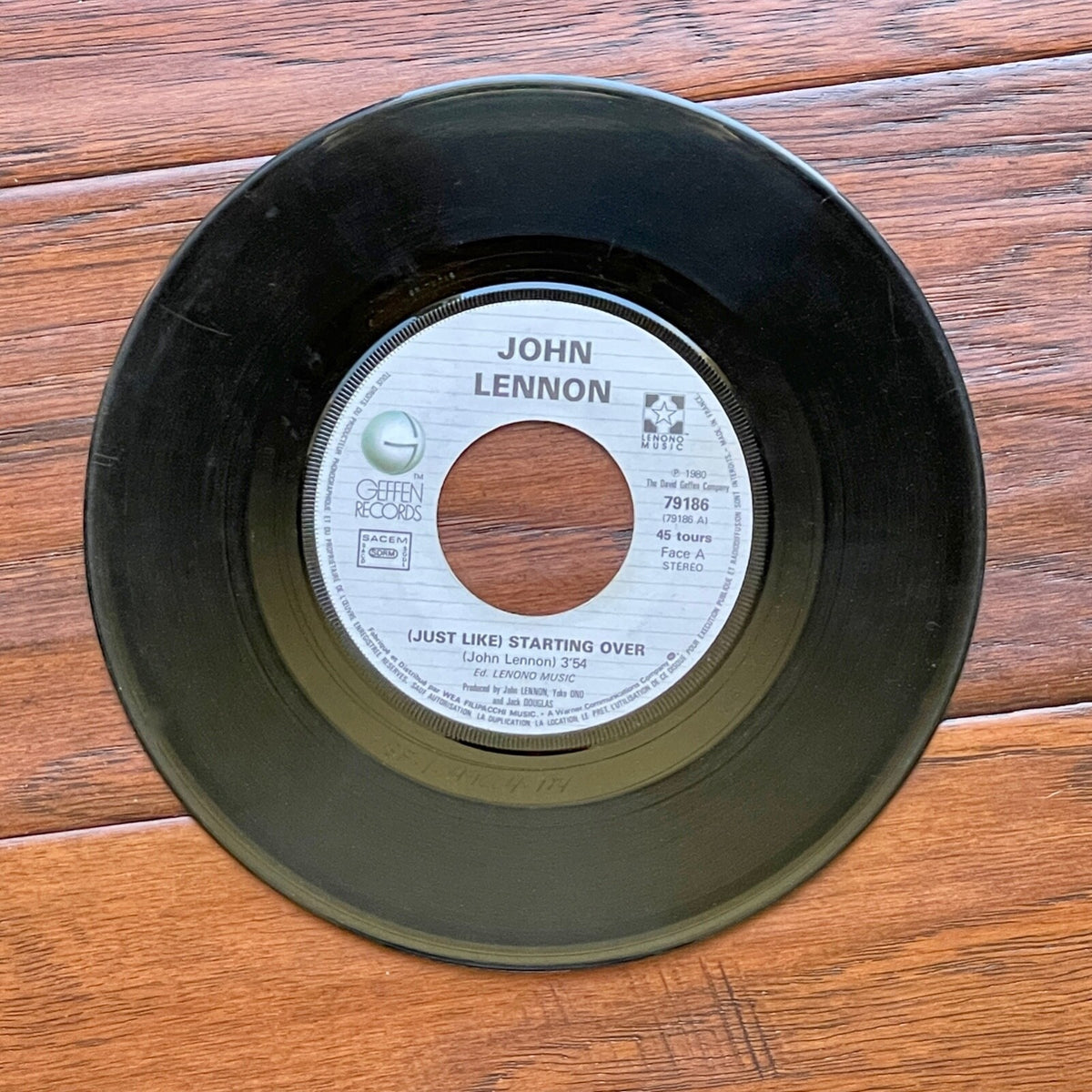YOKO ONO * JSA * Autograph "STARTING OVER" 45 RPM Signed * Lennon DOUBLE FANTASY