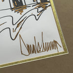 DONALD TRUMP * CHARITY DRAWING NYC SKYLINE SKETCH & SIGNED PHOTO AUTOGRAPH