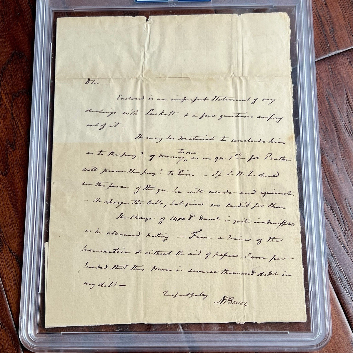 AARON BURR * PSA * Handwritten Autograph Letter Signed Dueled Alexander Hamilton