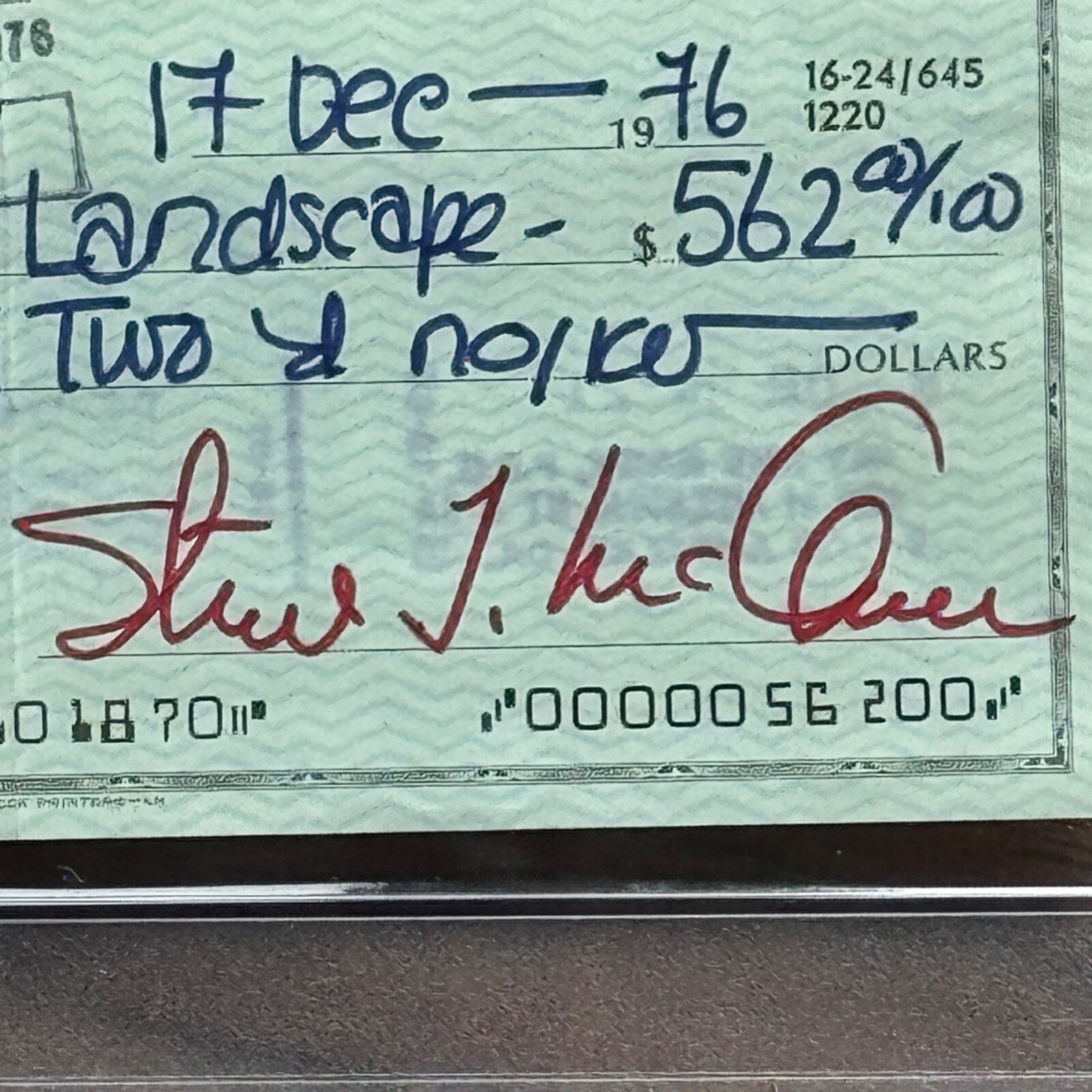 STEVE McQUEEN * PSA * GEM MINT 10 * Scarce AUTOGRAPH Personal Check SIGNED