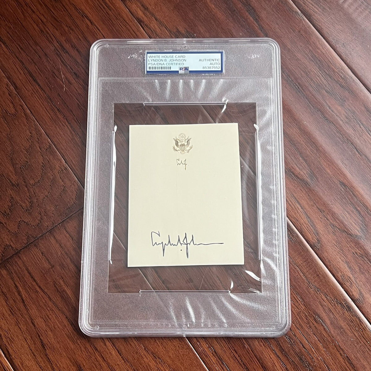 LYNDON B. JOHNSON * PSA/DNA * Autograph Bookplate Signed * LBJ President Seal