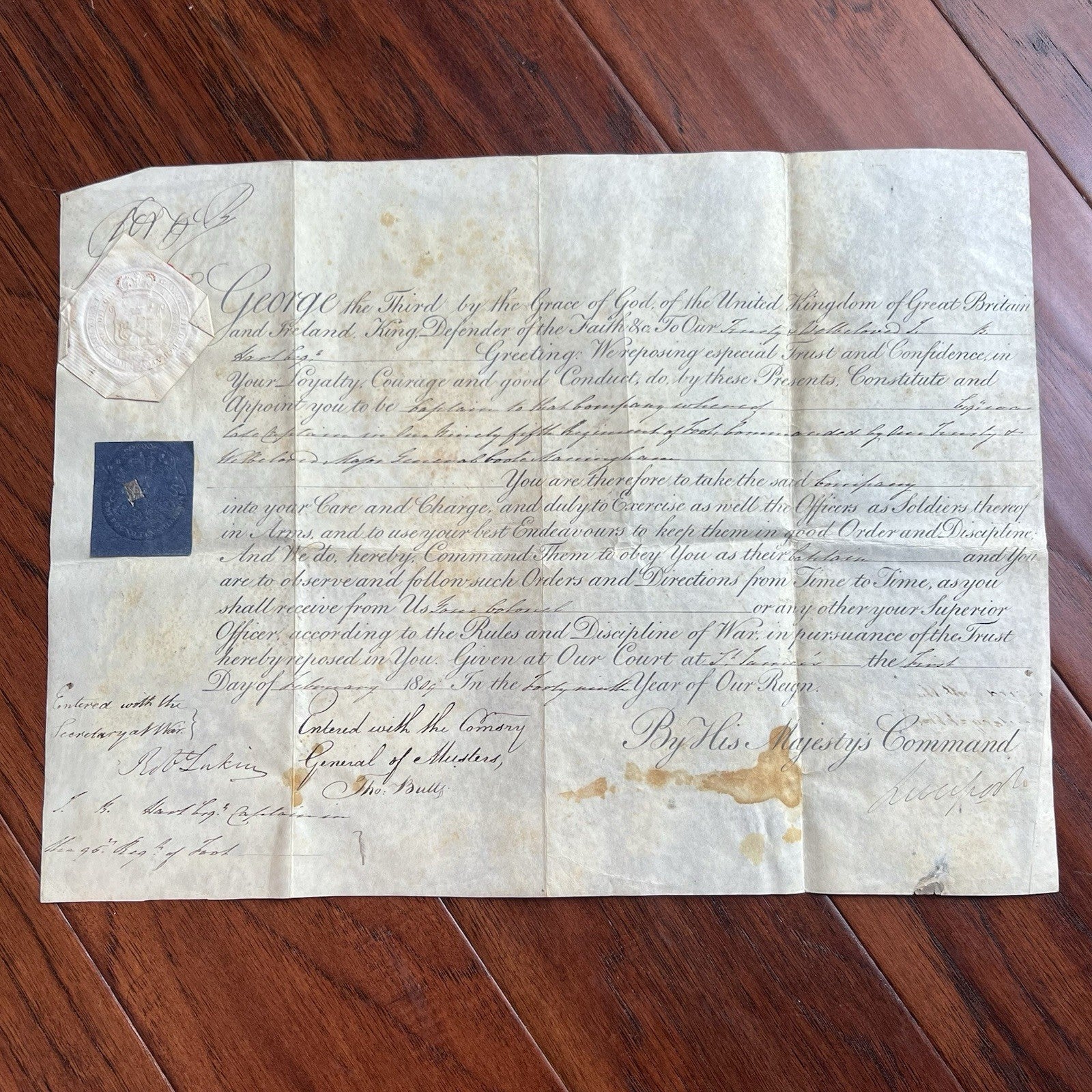 Mad KING GEORGE III * PSA/DNA * Royal APPOINTMENT Signed * 1809