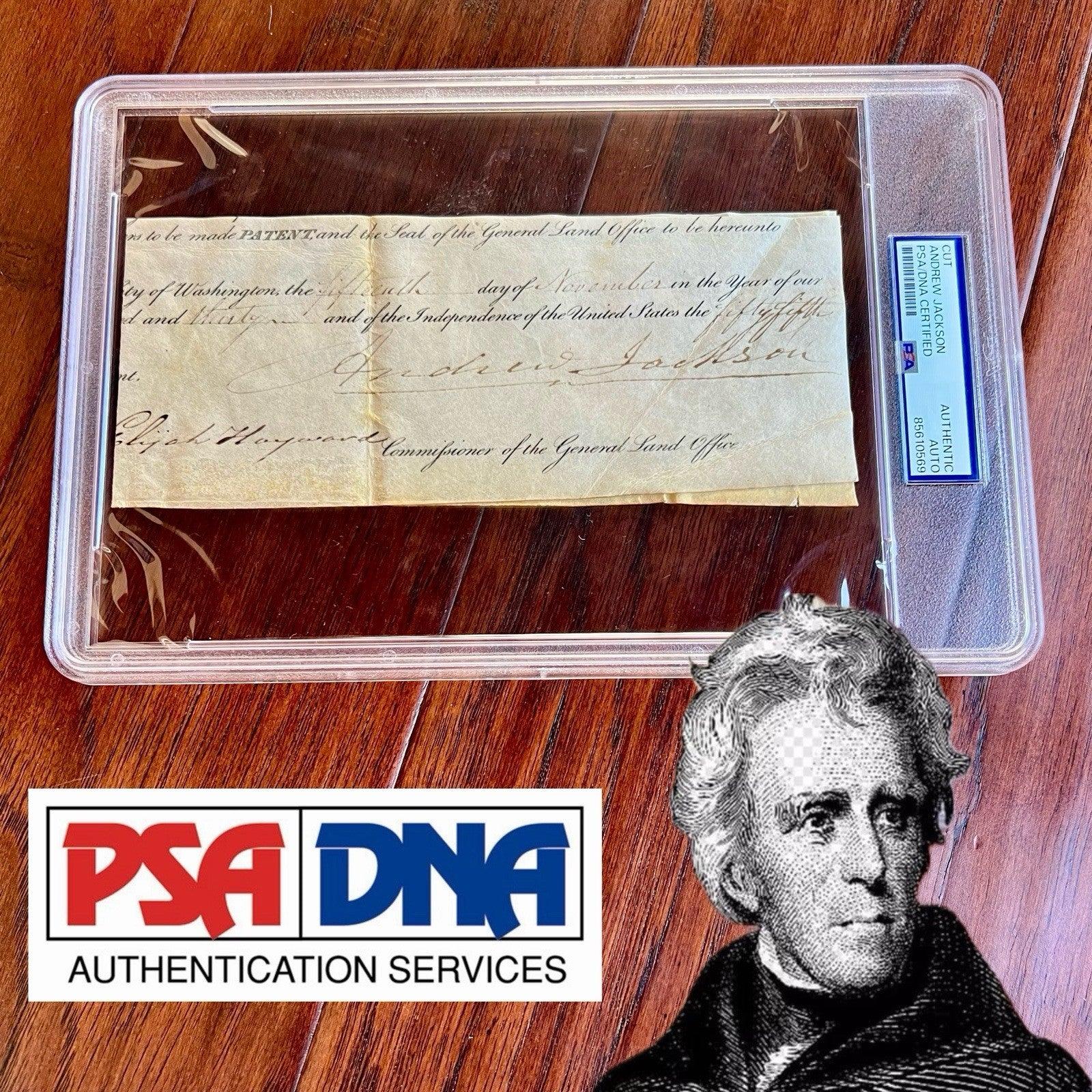 ANDREW JACKSON * PSA * Autograph Cut LAND GRANT Signed as President Signature