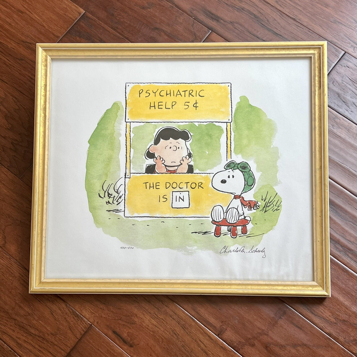 CHARLES SCHULZ * Limited Edition Lithograph Print Signed Doctor Is In Autograph