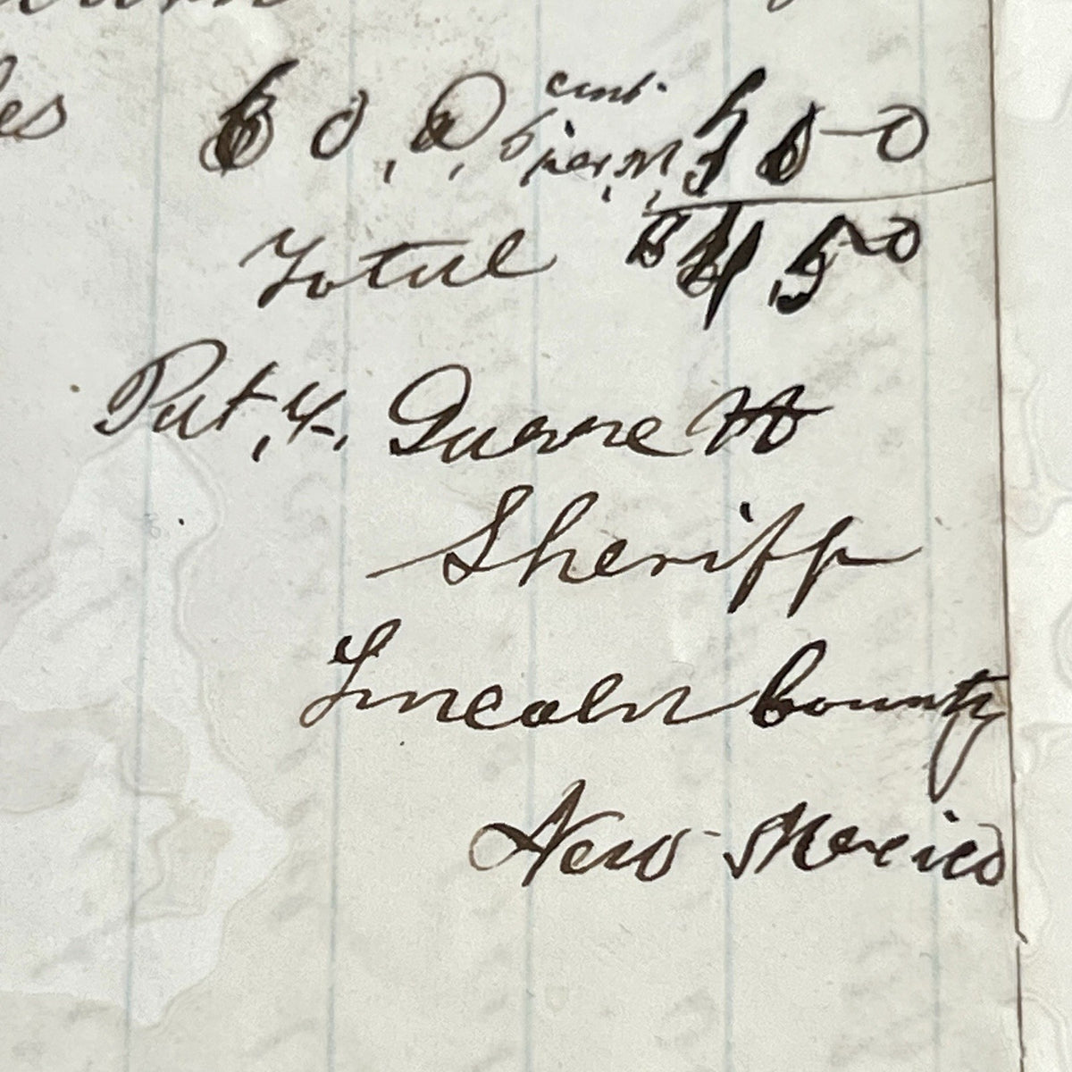PAT GARRETT * PSA * Signed 1881 Billy the Kid Lawman Autograph SHERIFF Subpoena