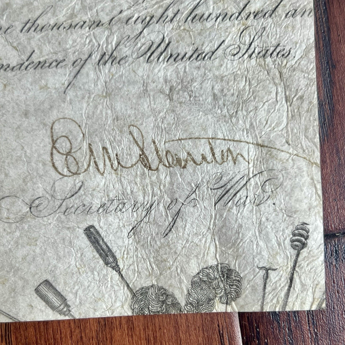 EDWIN M. STANTON * PSA * Autograph Civil War Commission Cut SIGNED * Lincoln