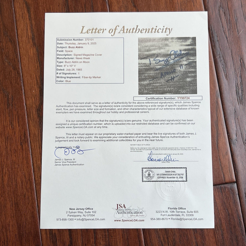 BUZZ ALDRIN * JSA * Autograph Newsweek Magazine Signed Cover Apollo 11