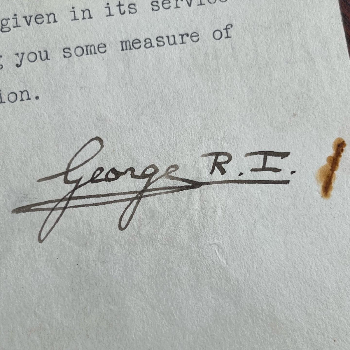 KING GEORGE VI * JSA * Signed Autograph Letter Sent to Family of KIA Soldiers