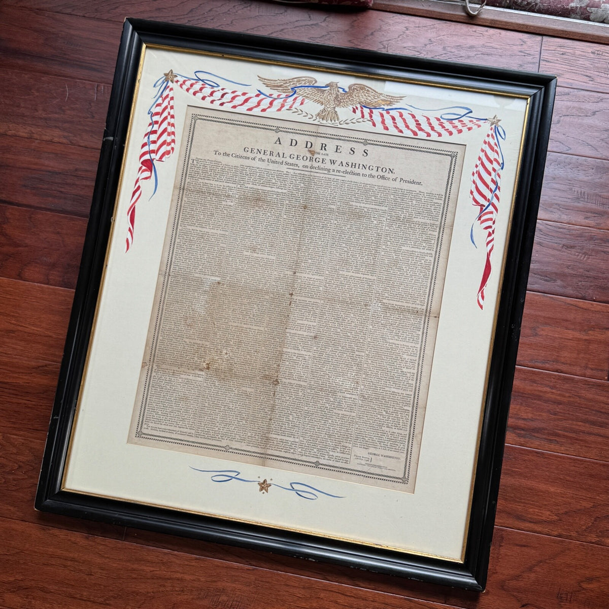 GEORGE WASHINGTON Scarce "FAREWELL ADDRESS" Printed Broadside Circa 1800