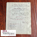 THOMAS EDISON * JSA LOA * AUTOGRAPH 1917 World War 1 Experiments Minutes SIGNED