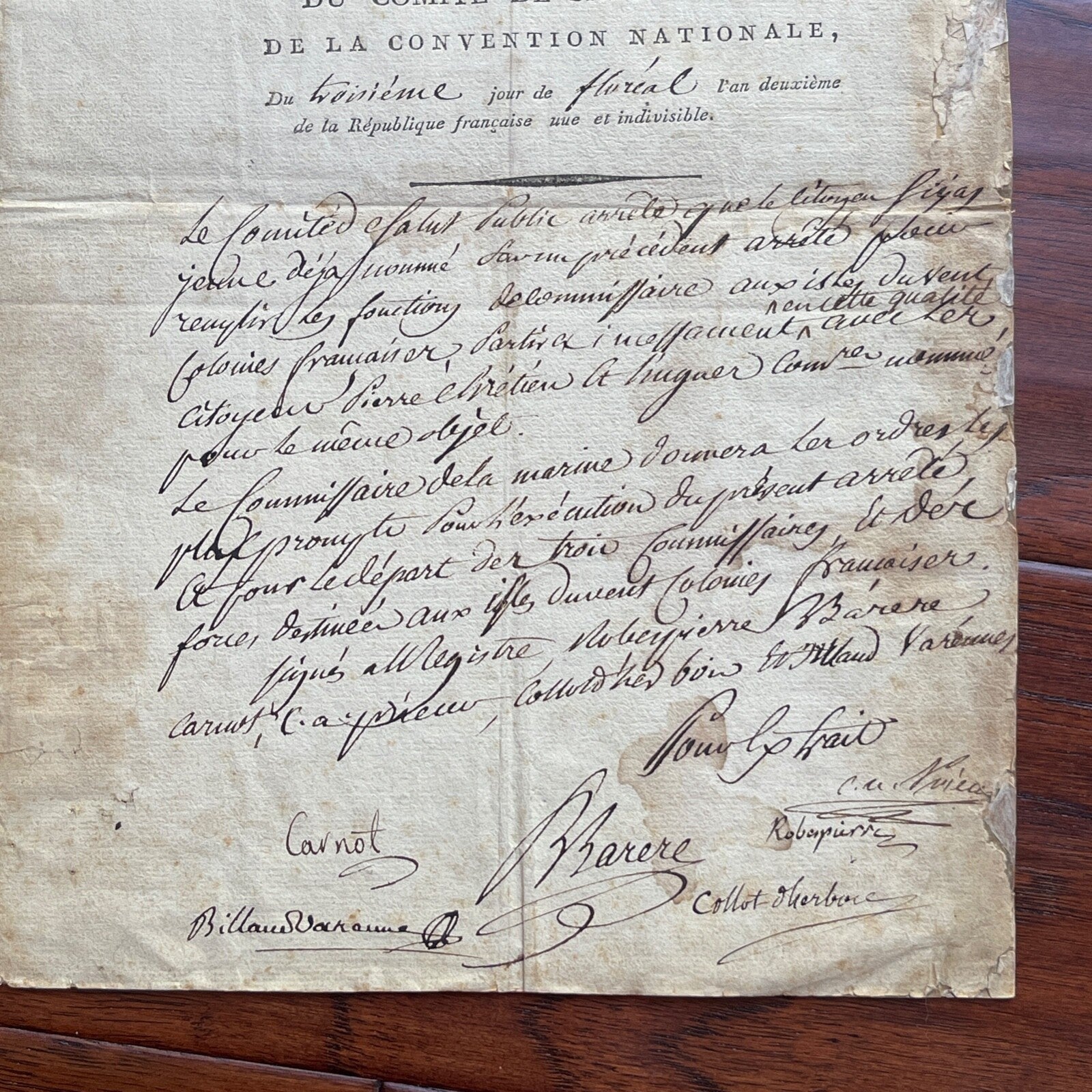 MAXIMILIEN ROBESPIERRE * PSA * Autograph "REIGN OF TERROR" Public Safety SIGNED