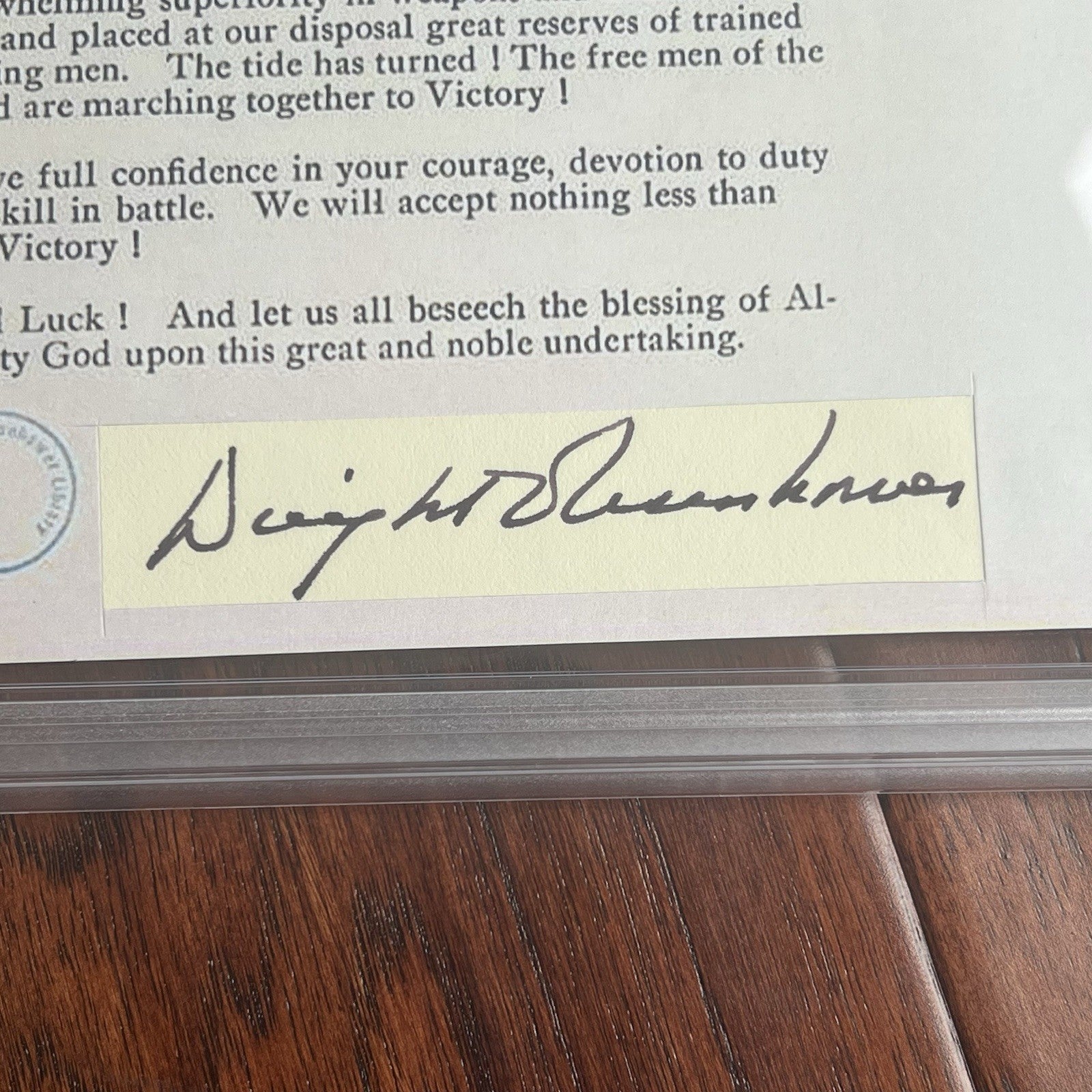 DWIGHT D. EISENHOWER * PSA * Autograph Custom Card D Day Orders Signed * WWII