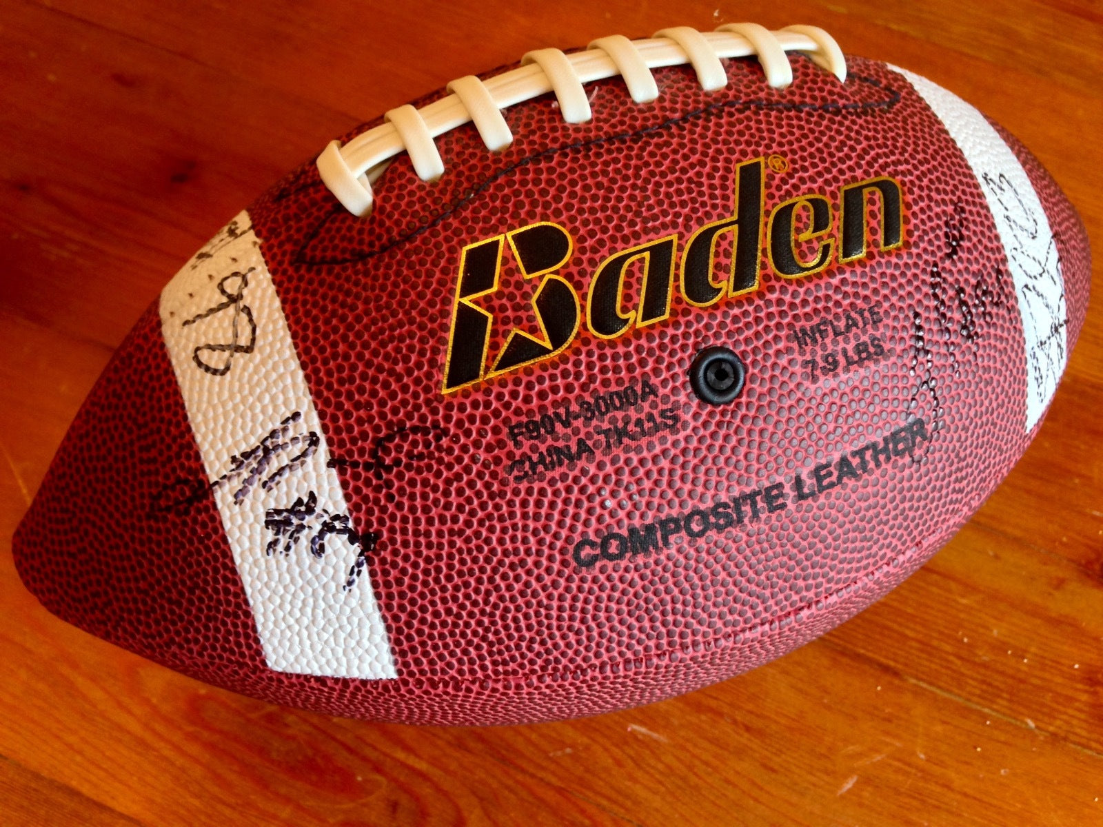 NY Giants * MOORE * DONNELL * JENNINGS 3X Double Signed AUTOGRAPH FOOTBALL Proof