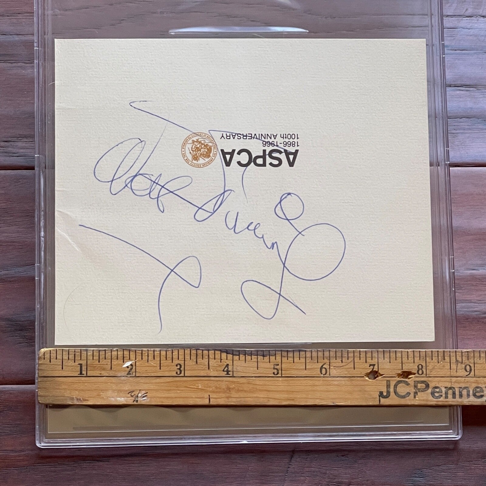 WALT DISNEY * Beckett BAS * Huge 5.5” ASPCA Autograph Cut Signed * UNINSCRIBED