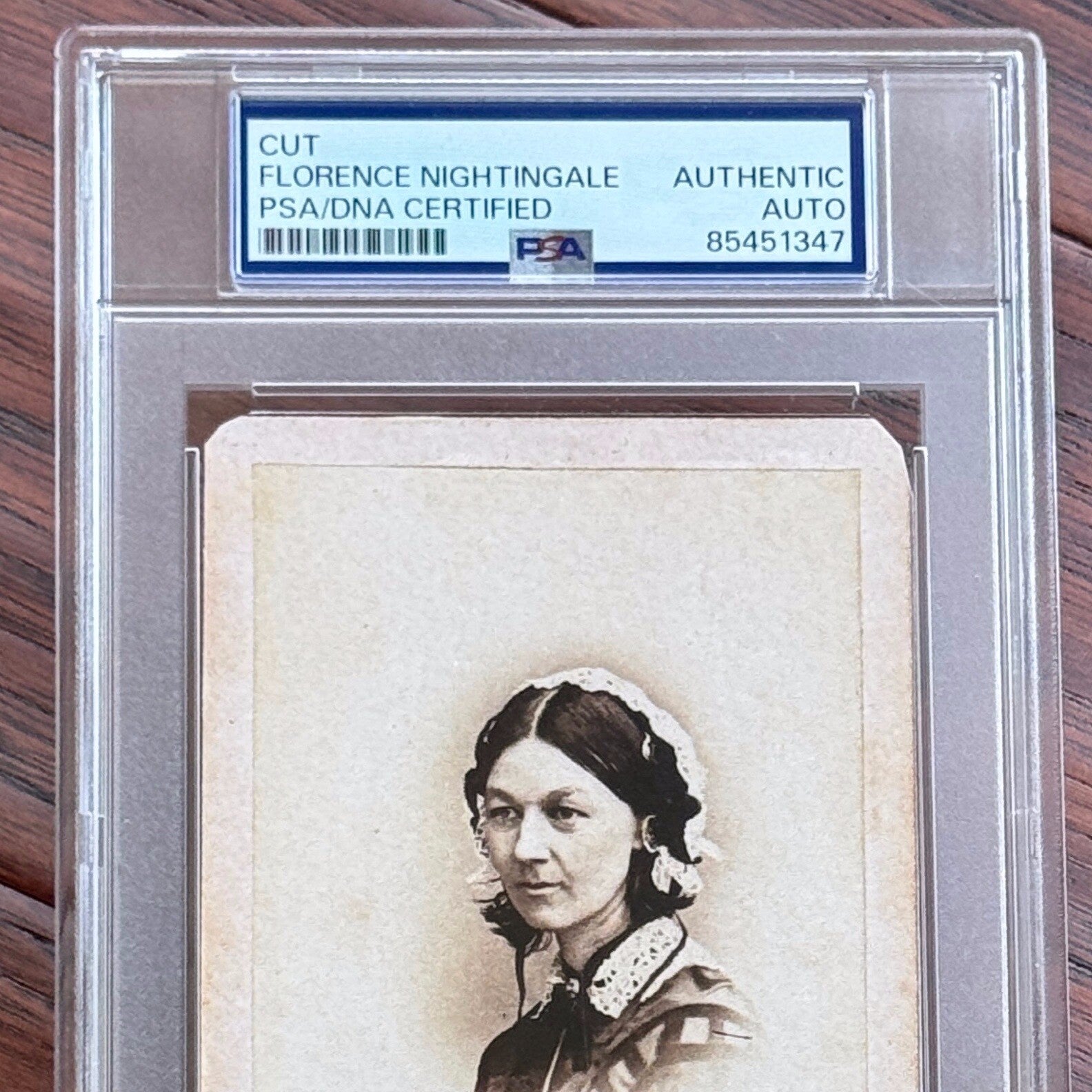 FLORENCE NIGHTINGALE * PSA *  Fine AUTOGRAPH CDV Cut Signature SIGNED * Nurse