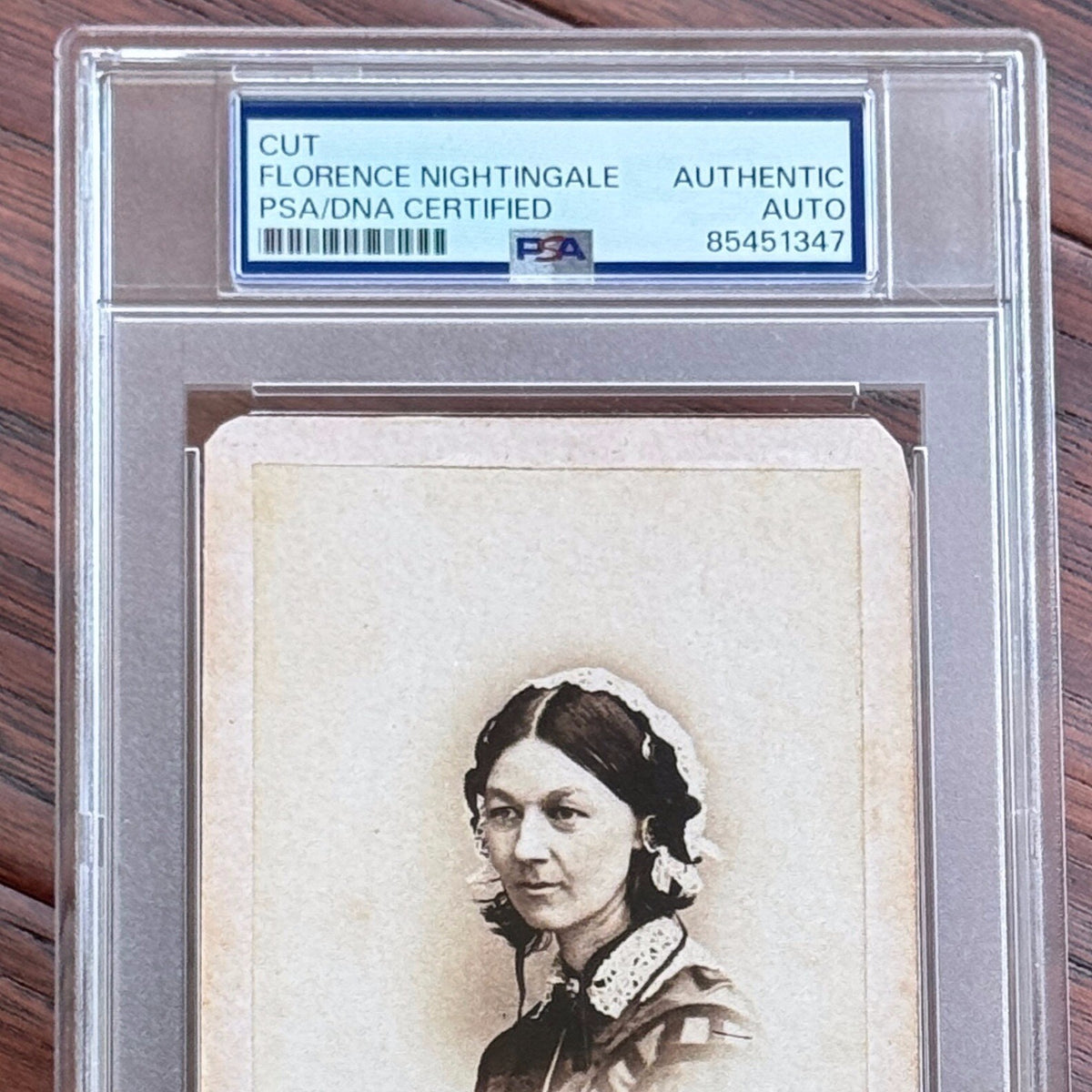 FLORENCE NIGHTINGALE * PSA *  Fine AUTOGRAPH CDV Cut Signature SIGNED * Nurse