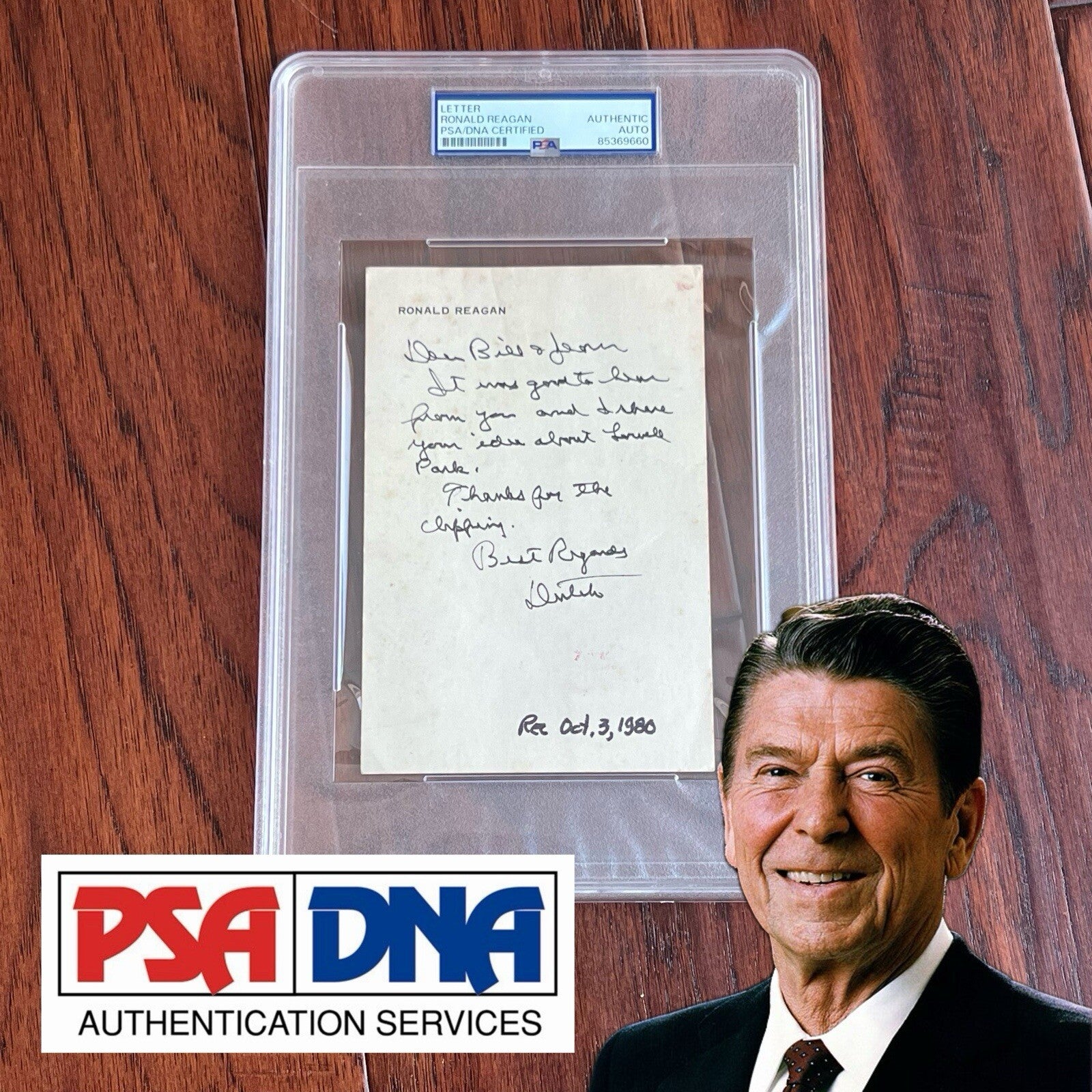 RONALD REAGAN * PSA * Handwritten Autograph Letter Signed Dutch 1980 Election