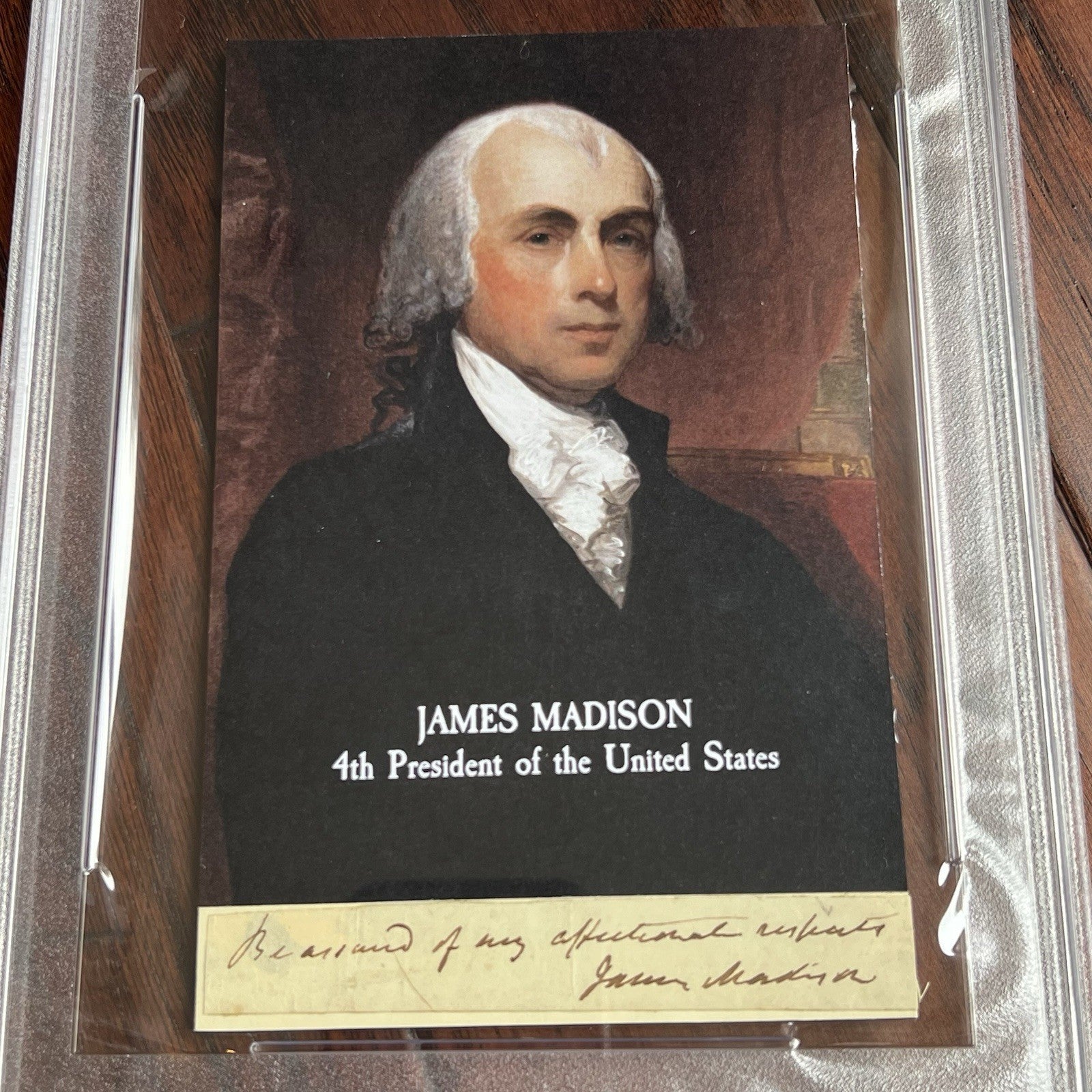 JAMES MADISON * PSA * Autograph Cut Signature CUSTOM CARD Signed Handwritten