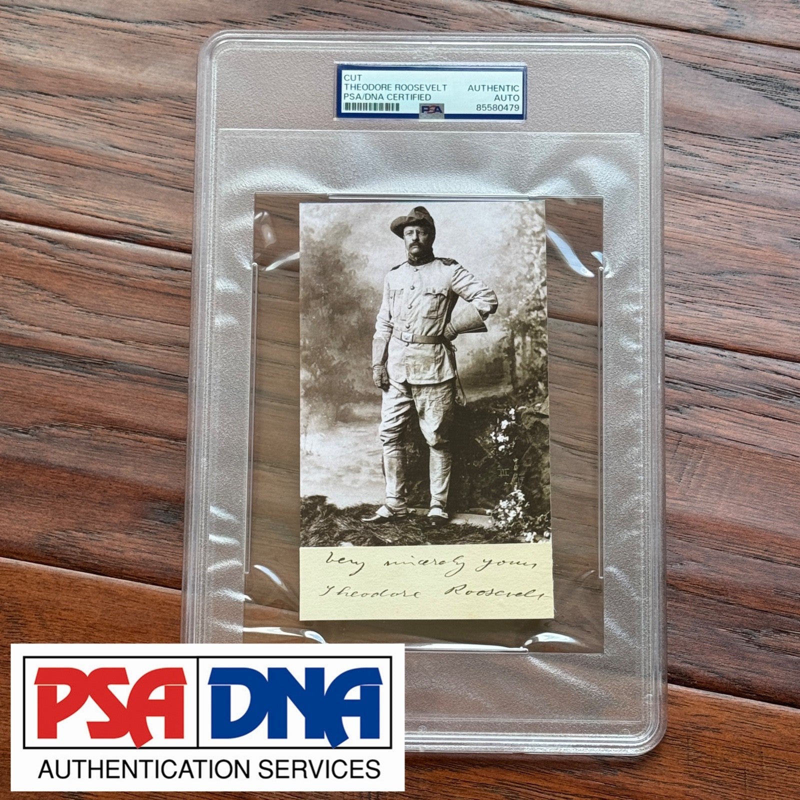 THEODORE ROOSEVELT * PSA * Autograph Cut FULL SIGNATURE Rough Rider Card Signed