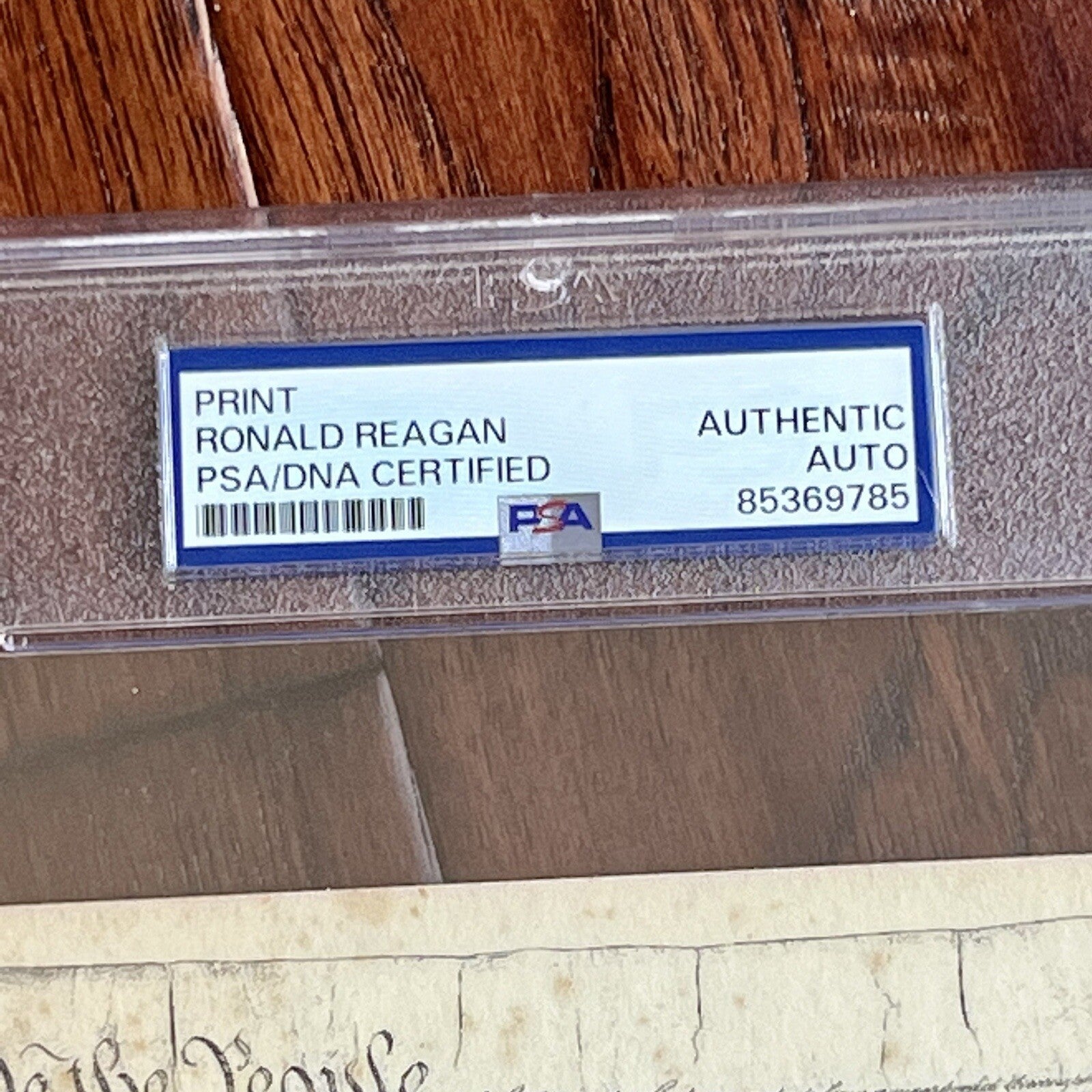 RONALD REAGAN * PSA * Signed Constitution We the People Souvenir Print Autograph