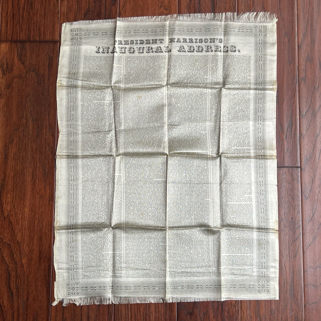 WILLIAM HENRY HARRISON * Silk Printed Broadside of Inaugural Address Ephemera