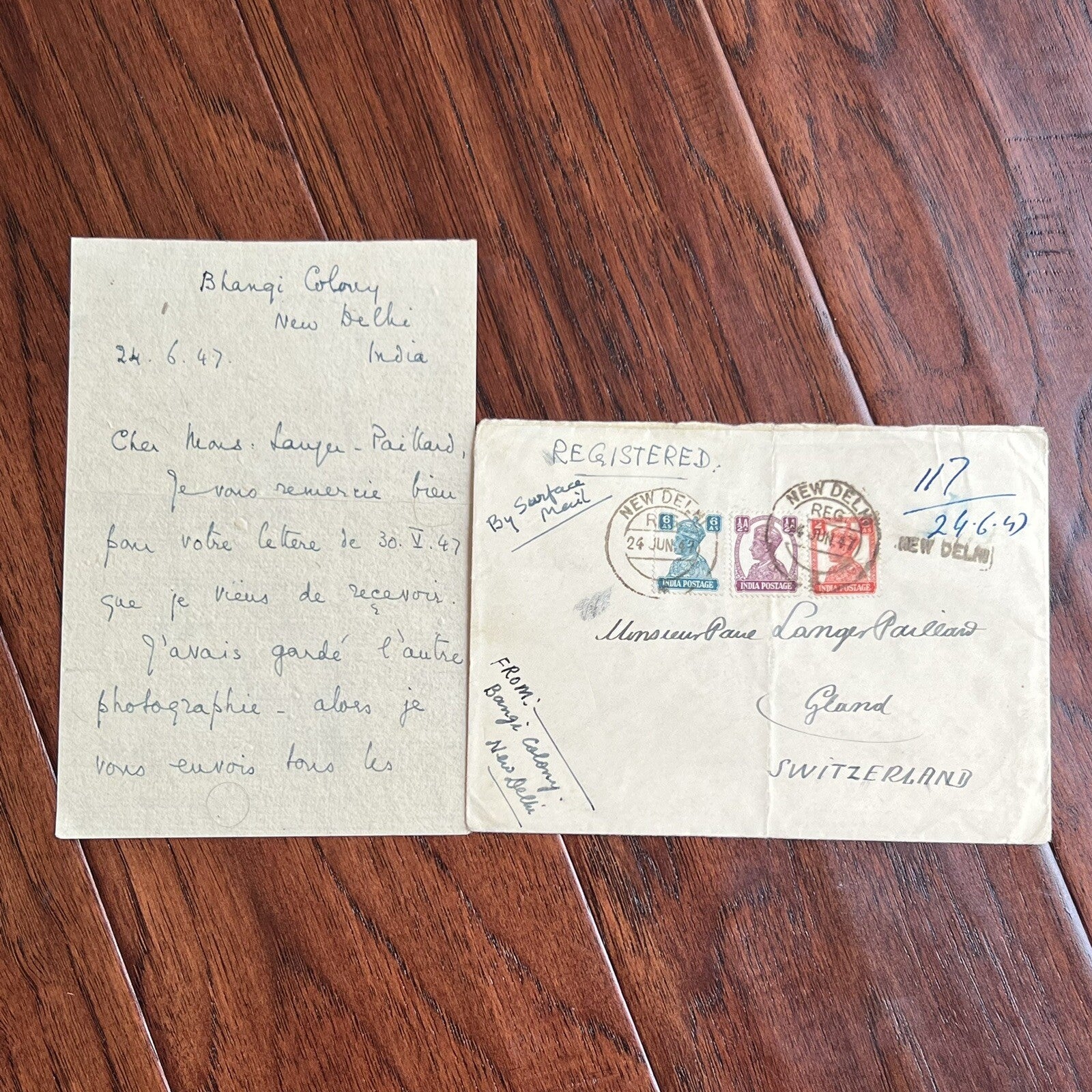 MAHATMA GANDHI * JSA * Double Signed AUTOGRAPH Photo * New Delhi